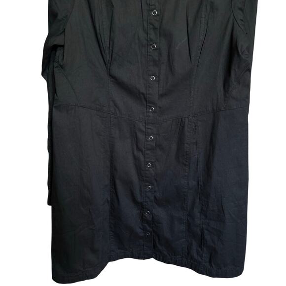 Free People NWT Thea Button Front Dress A Line Collared Shirt Mini Black Size XL - Picture 7 of 13